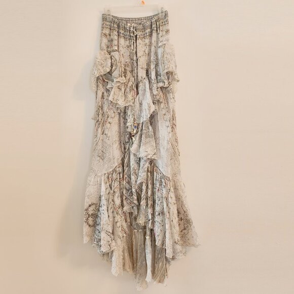 Camilla Crystal Castle Maxi Skirt with Double Frill Small b81 - Picture 2 of 12